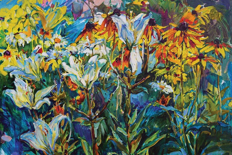 Wildflowers And White Lilies