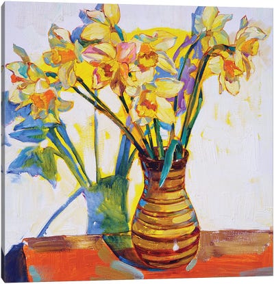 Sunny Daffodils Canvas Art Print - Daffodil Art