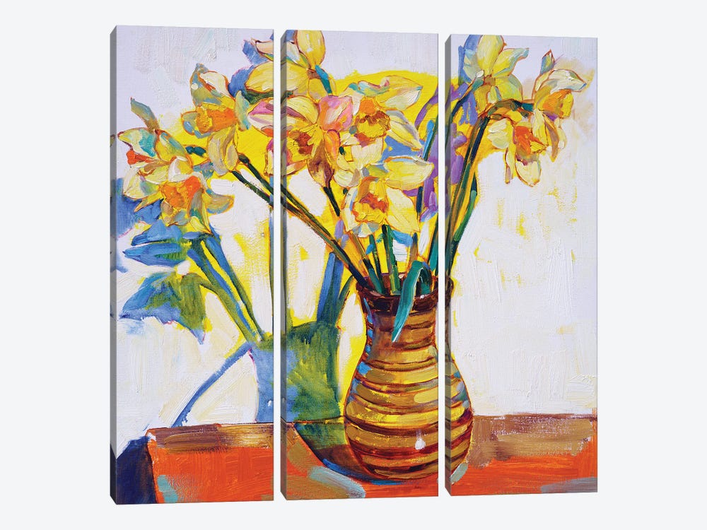 Sunny Daffodils by Andrii Kutsachenko 3-piece Canvas Art