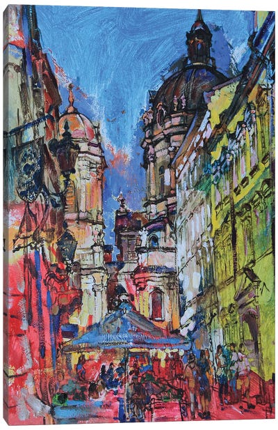 Ancient Lviv. Dominican Cathedral. Canvas Art Print - Famous Places of Worship