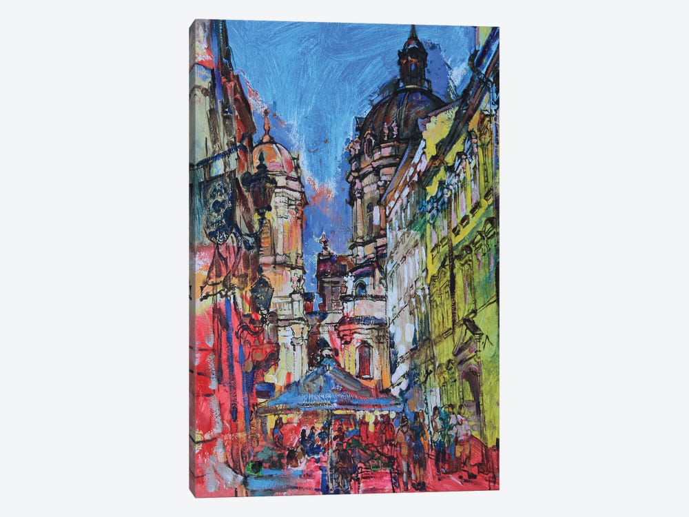 Ancient Lviv. Dominican Cathedral. by Andrii Kutsachenko 1-piece Art Print