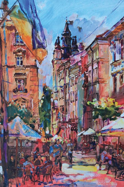 Summer Lviv. St. Armenian by Andrii Kutsachenko framed canvas print