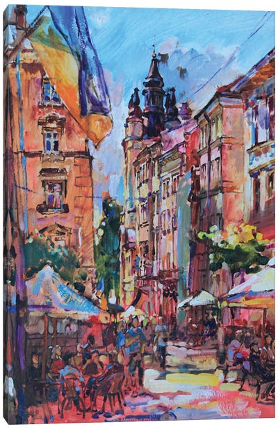 Summer Lviv. St. Armenian Canvas Art Print - Andrii Kutsachenko