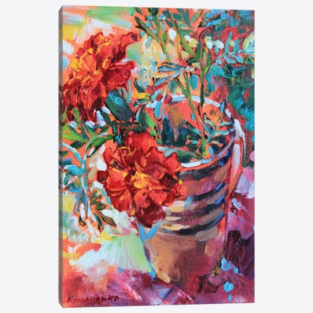 Marigolds In A Cup Canvas Print #AIK78} by Andrii Kutsachenko Canvas Art Print