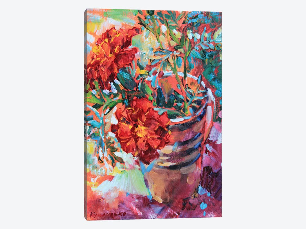 Marigolds In A Cup by Andrii Kutsachenko 1-piece Canvas Print