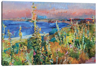 Mallows On The Background Of The Sea Canvas Art Print - Andrii Kutsachenko