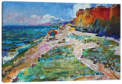 The Beach With Fishing Net Canvas Art Print - Andrii Kutsachenko