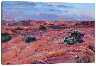 Pink Desert Canvas Art Print - Purple Art