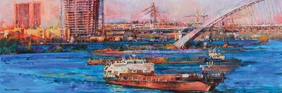 Industrial River by Andrii Kutsachenko framed canvas print