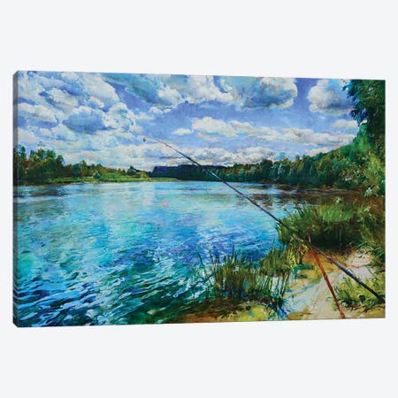 Summer Day On The River Canvas Print #AIK94} by Andrii Kutsachenko Canvas Artwork