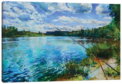Summer Day On The River Canvas Art Print - Andrii Kutsachenko