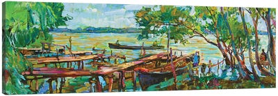On The Danube Canvas Art Print - Canoe Art