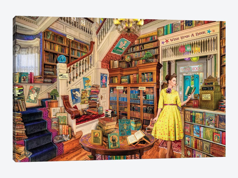 Wish Upon A Bookshop I by Aimee Stewart 1-piece Canvas Wall Art