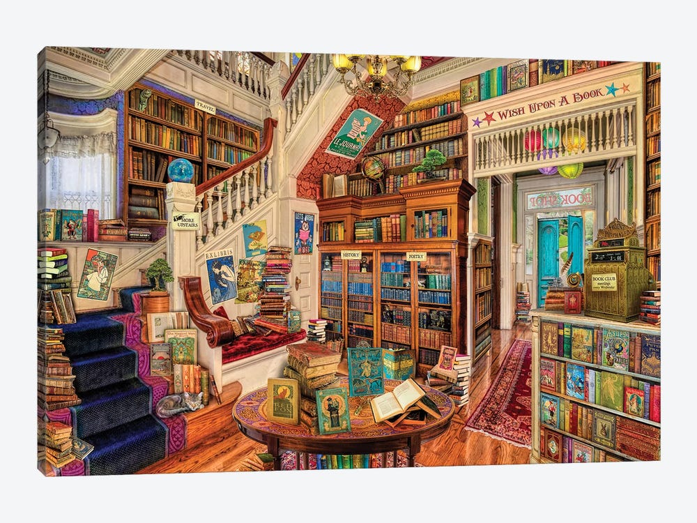 Wish Upon A Bookshop II 1-piece Canvas Art