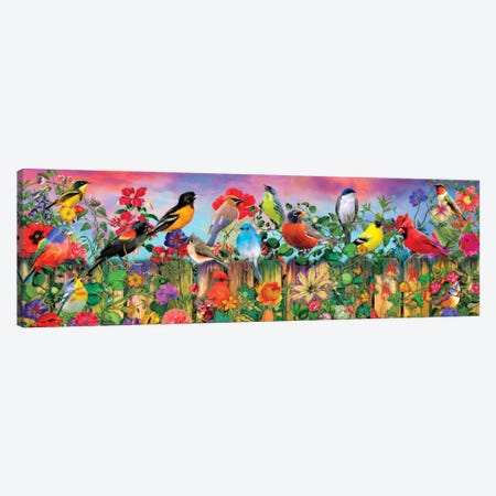 Birds And Blooms Garden I Canvas Print #AIM42} by Aimee Stewart Canvas Wall Art