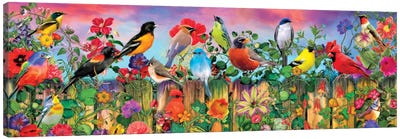 Birds And Blooms Garden I Canvas Art Print