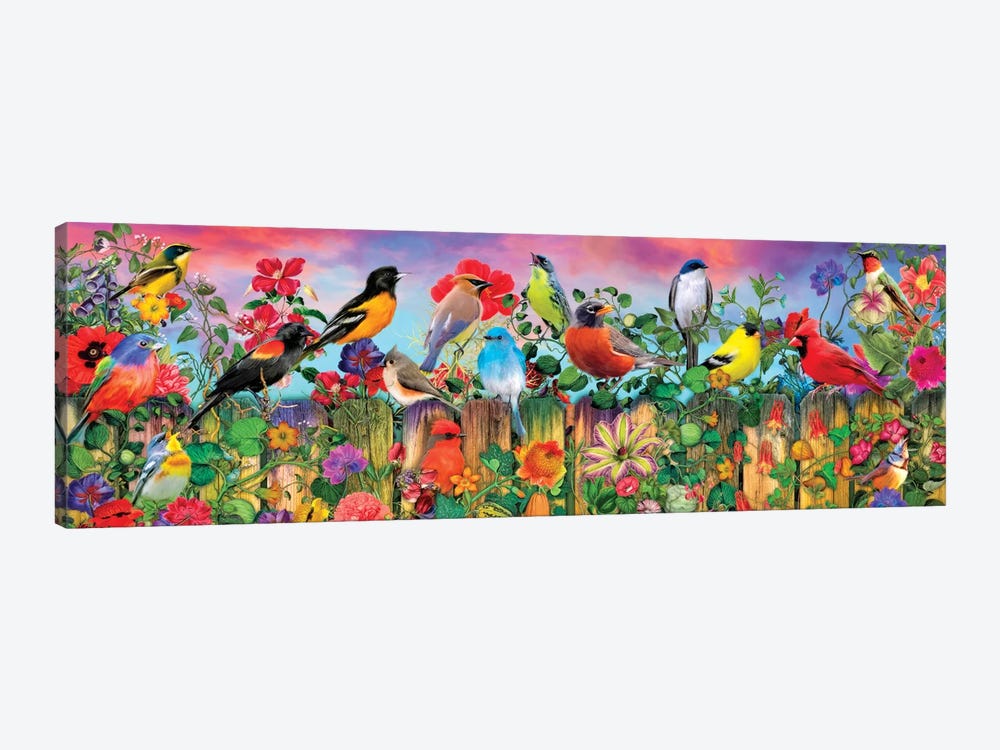 Birds And Blooms Garden I by Aimee Stewart 1-piece Canvas Wall Art