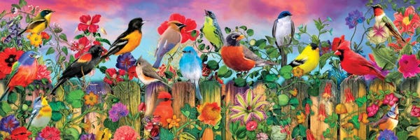 Cardinals: Birds And Blooms Garden I by Aimee Stewart