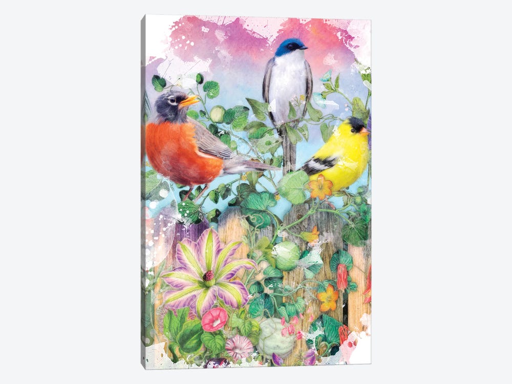 Birds And Blooms Garden II by Aimee Stewart 1-piece Canvas Print