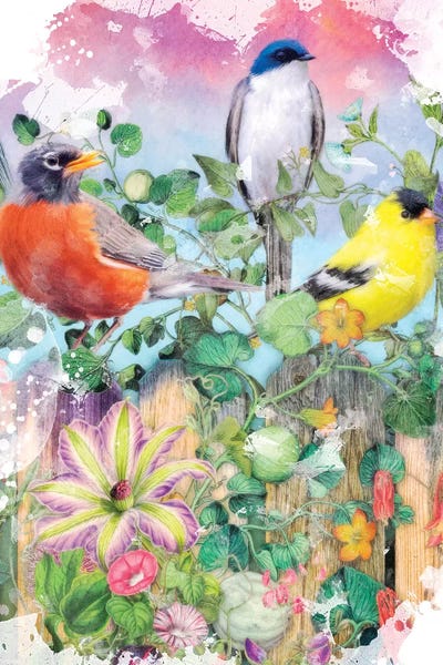 Aimee Stewart: Birds And Blooms Garden II by Aimee Stewart