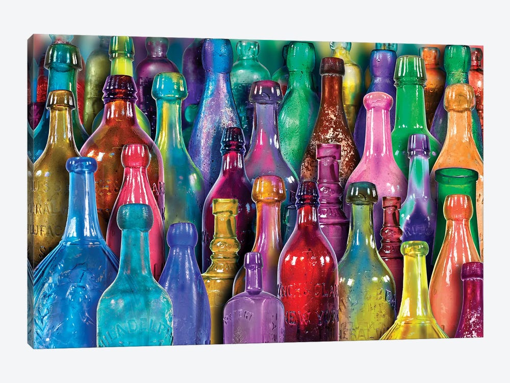 Colorful Glass Bottles by Aimee Stewart 1-piece Canvas Art