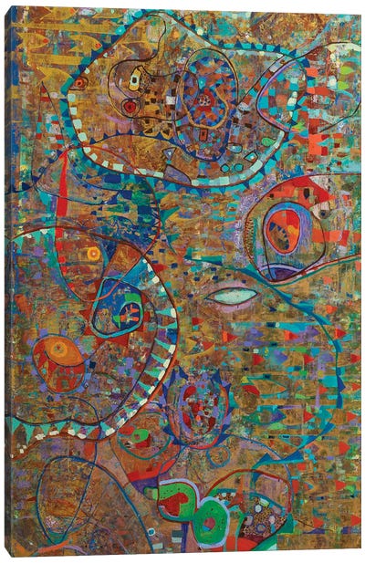 Cells In Blue And Green Canvas Art Print - Alise Loebelsohn