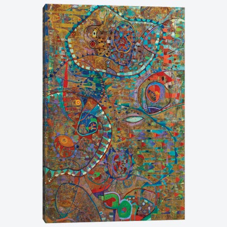 Cells In Blue And Green Canvas Print #AIS14} by Alise Loebelsohn Canvas Wall Art