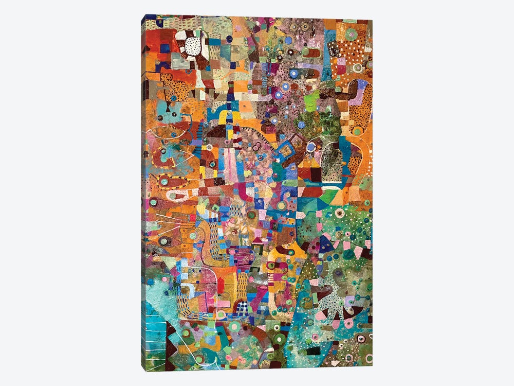 Maps In Orange by Alise Loebelsohn 1-piece Canvas Wall Art