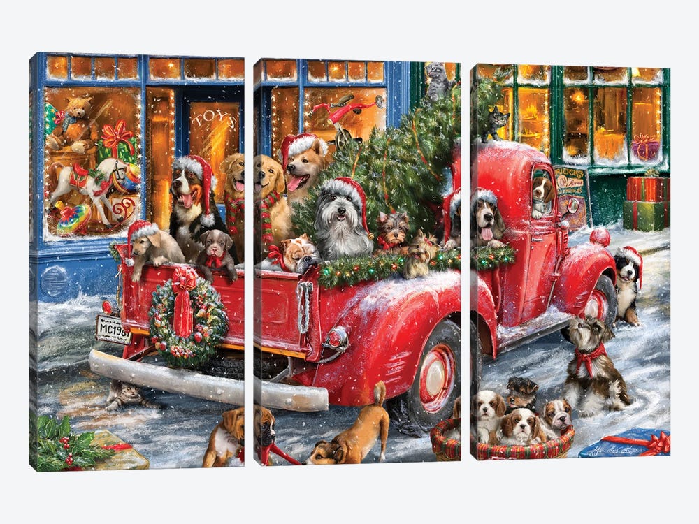 Dogs A by Ali Corti 3-piece Canvas Wall Art