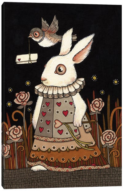 A Royal Invitation Canvas Art Print - White Rabbit