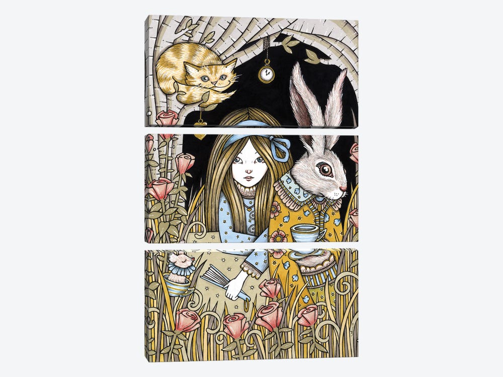 Curiouser And Curiouser by Anita Inverarity 3-piece Canvas Print