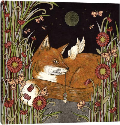 Fox Fae Canvas Art Print - Unlikely Friends