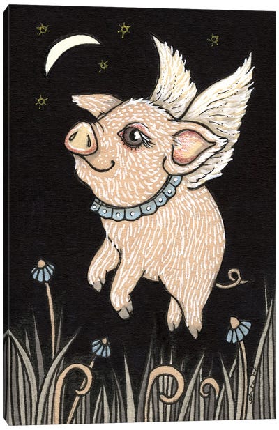 Pip Canvas Art Print - Pig Art