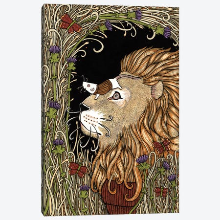 The Lion And The Mouse Canvas Print #AIV94} by Anita Inverarity Art Print