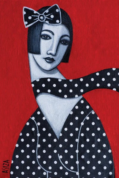 Girl In Polkadot Dress by ASIZA multi panel art