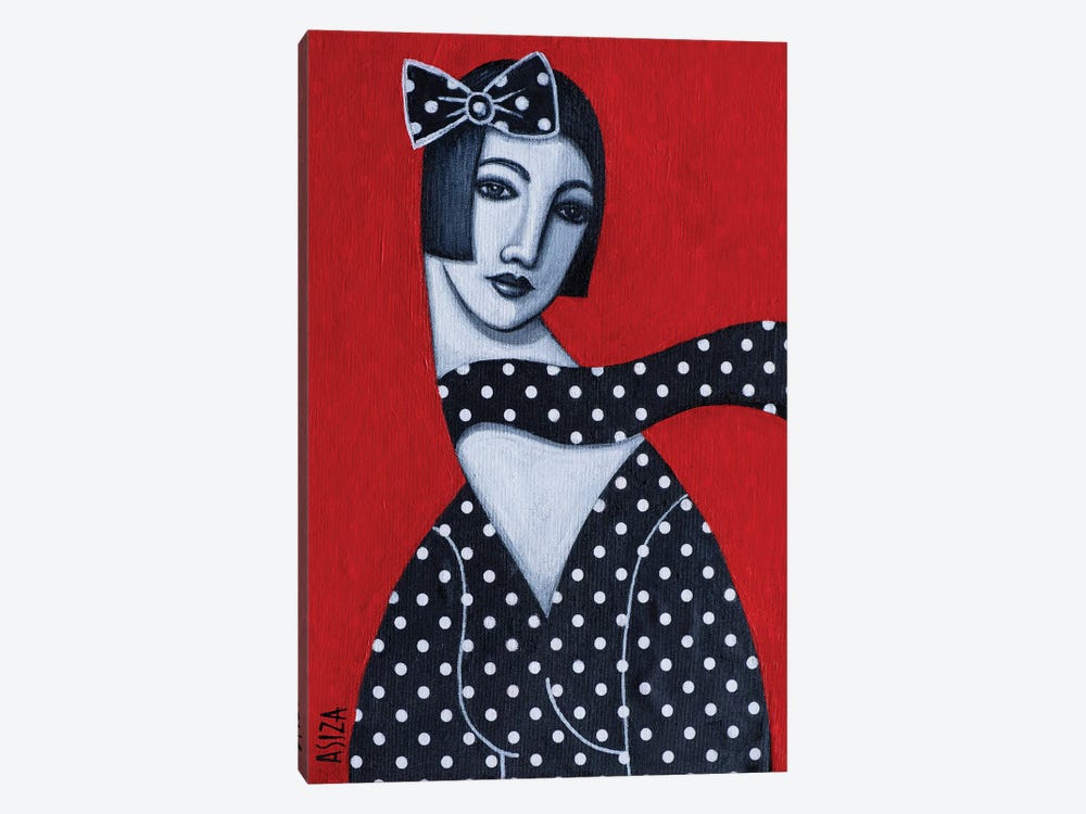 Girl In Polkadot Dress by ASIZA 1-piece Art Print