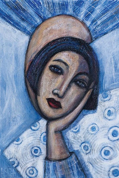 Girl With Blue Pajamas by ASIZA canvas print