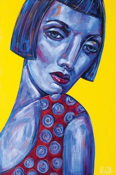 Girl With Polkadot Blouse by ASIZA canvas print