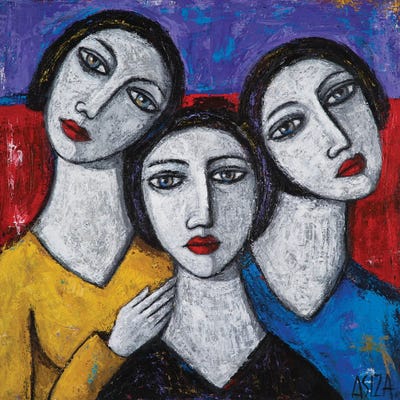 Mother And Daughters by ASIZA canvas print