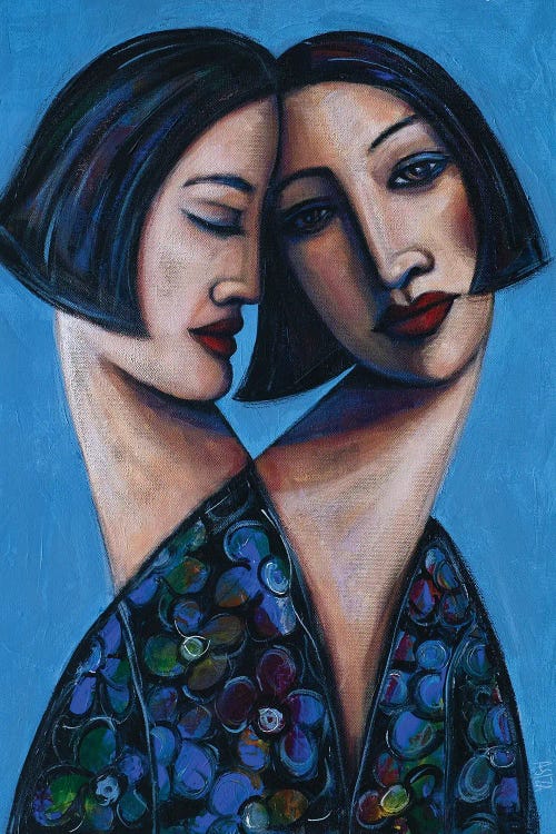 Two Sisters In Floral Blouse