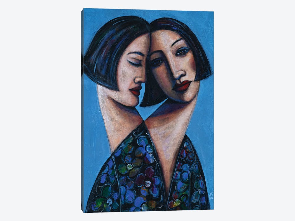 Two Sisters In Floral Blouse by ASIZA 1-piece Canvas Art