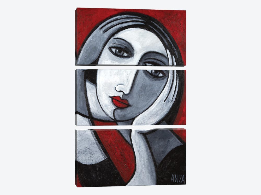 Woman With Two Faces by ASIZA 3-piece Canvas Art Print