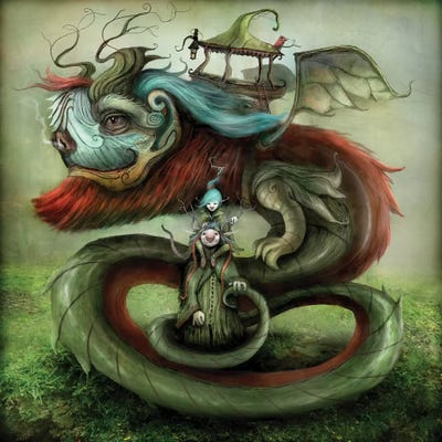 Angus Tinker And Aurora by Alexander Jansson art print