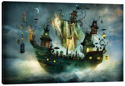 Flying Rigmor Canvas Art Print - Mythical Creature Art