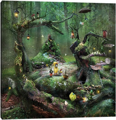 Gnarly Moss Periphery Canvas Art Print - Mythical Creature Art
