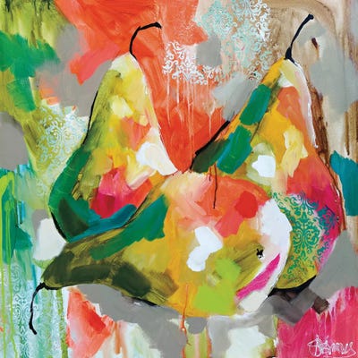 Sunlit Pears by Amanda J. Brooks metal wall art