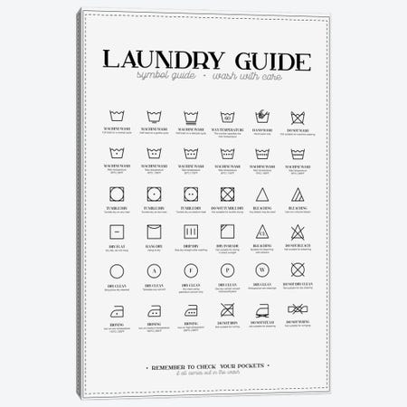 Laundry Guide Canvas Print #AJD10} by Andrea Jasid Canvas Artwork