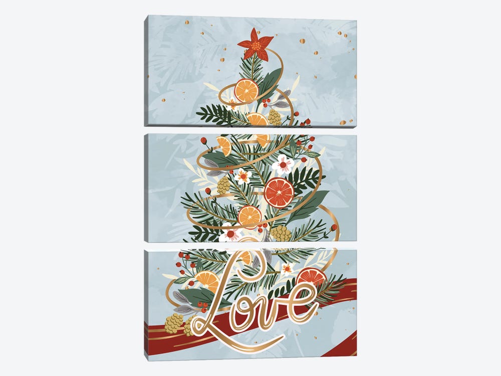 Sweet Christmas by Andrea Jasid 3-piece Canvas Wall Art
