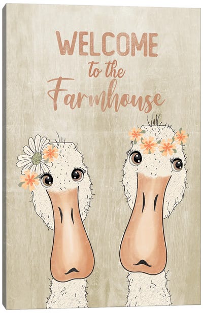 Farmhouse Spring Canvas Art Print - Duck Art