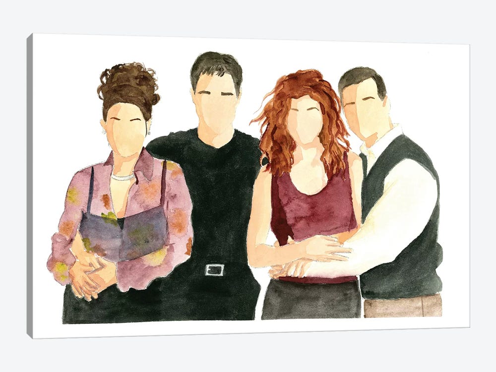 Will & Grace by AJ Filopoulos 1-piece Canvas Art Print